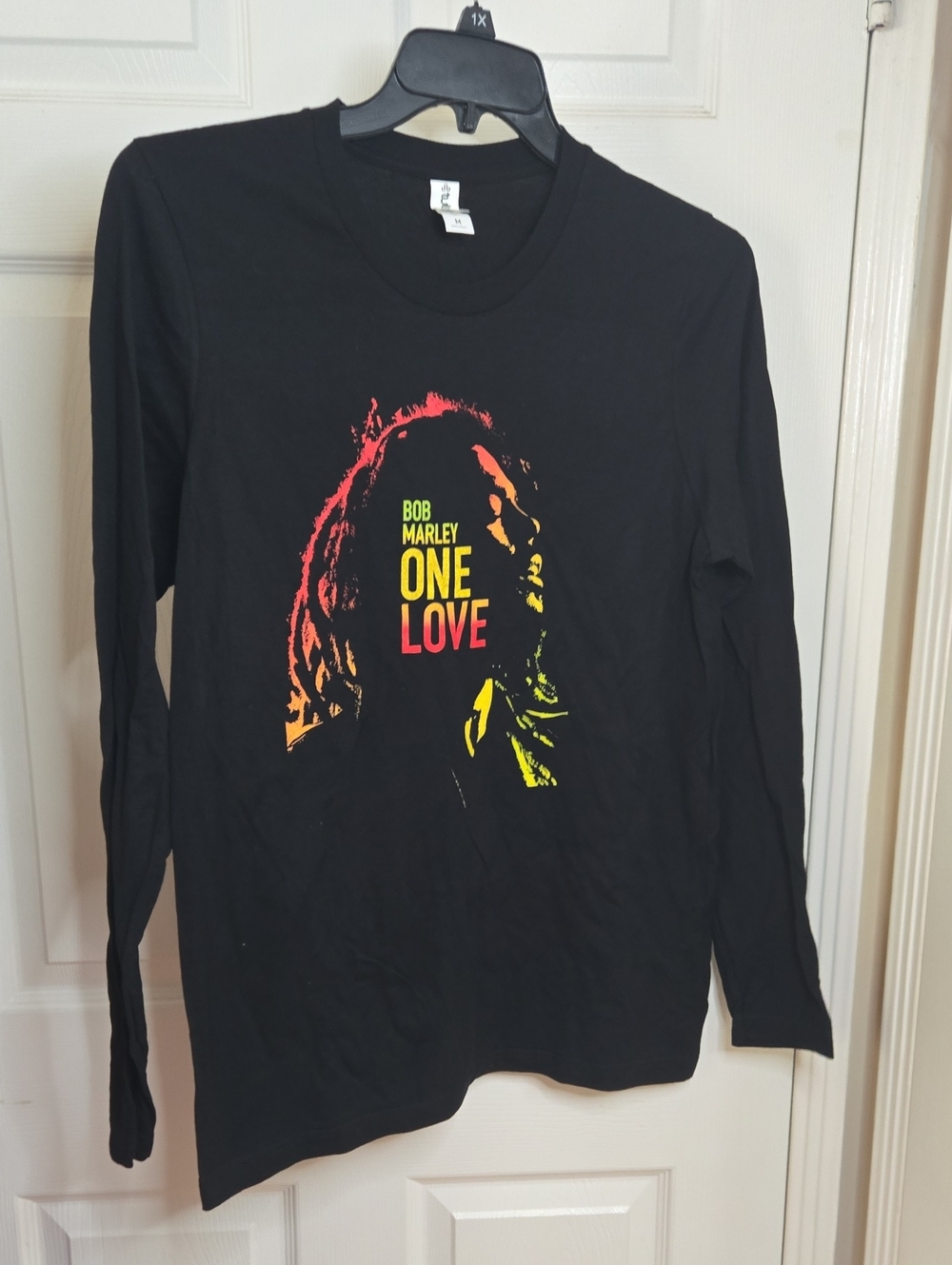 Tultex Black Long Sleeve Bob Marley "One Love" Graphic Tee